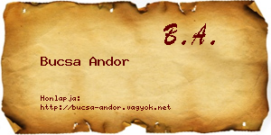Bucsa Andor névjegykártya